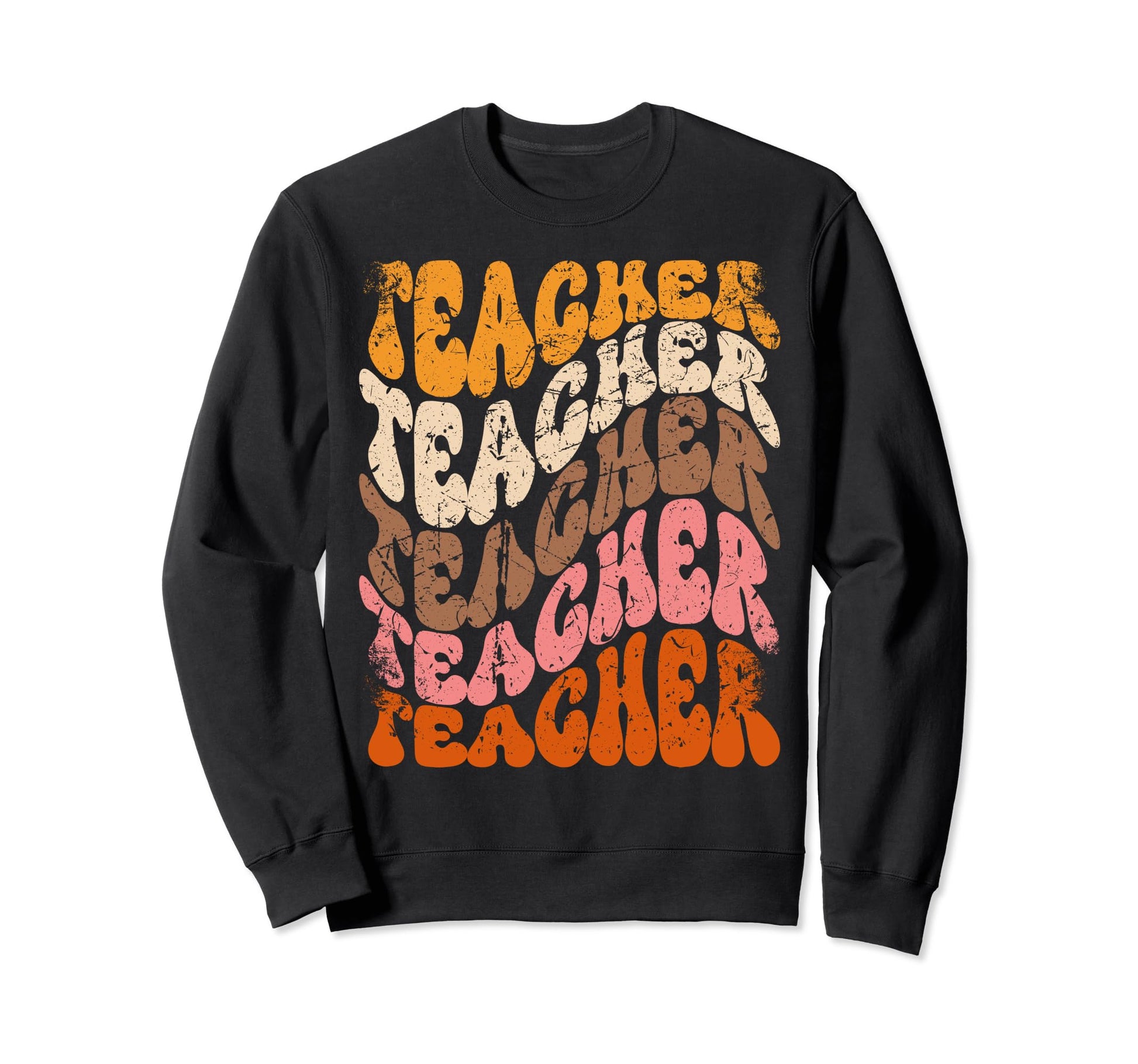 Elementary School Teacher Groovy Sweatshirt - Graphic Print Unisex - T-Shirt, Sweatshirt, Hoodie