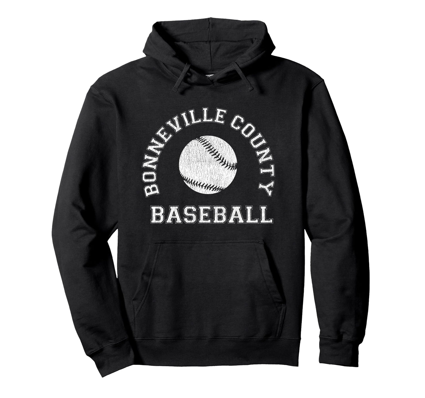 Bonneville County Baseball Distressed Hoodie - Fun Novelty Design Men Women - T-Shirt, Sweatshirt, Hoodie