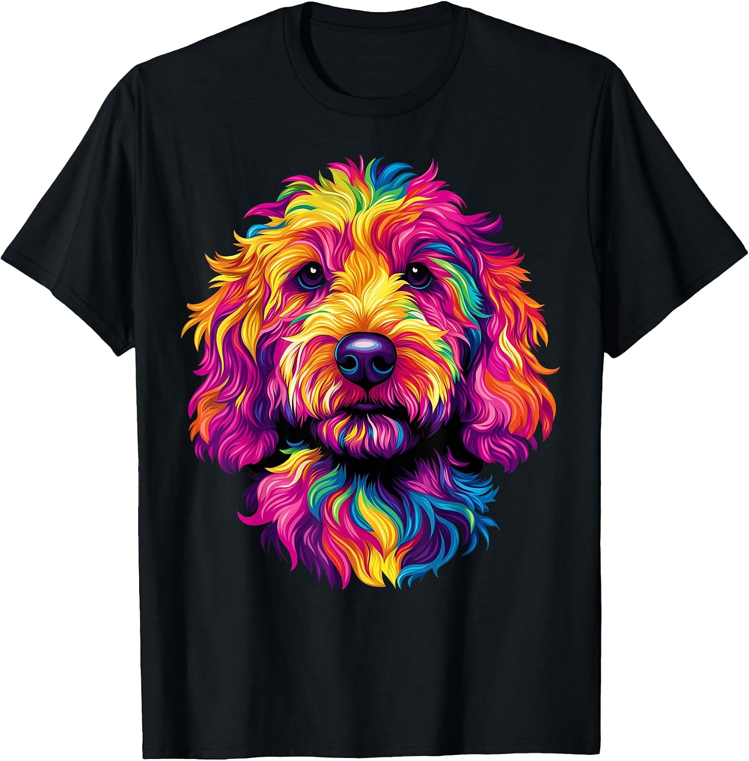 Colorful Goldendoodle Face Golden Doodle Dog Lover - Adult & Kids T-Shirts, Sweatshirts & Hoodies apparel design preview 1