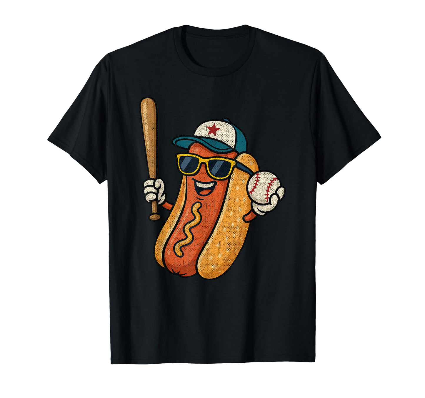 Baseball Hot Dogs Funny Baseball Hot Dog T-Shirt - Custom Art Print Unisex - T-Shirt, Sweatshirt, Hoodie