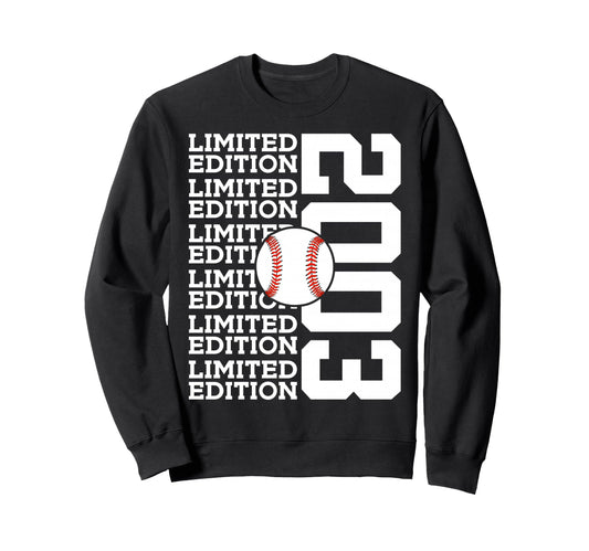 2003 Baseball 23Rd Birthday Sweatshirt - Minimalist Print for Adults - T-Shirt, Sweatshirt, Hoodie