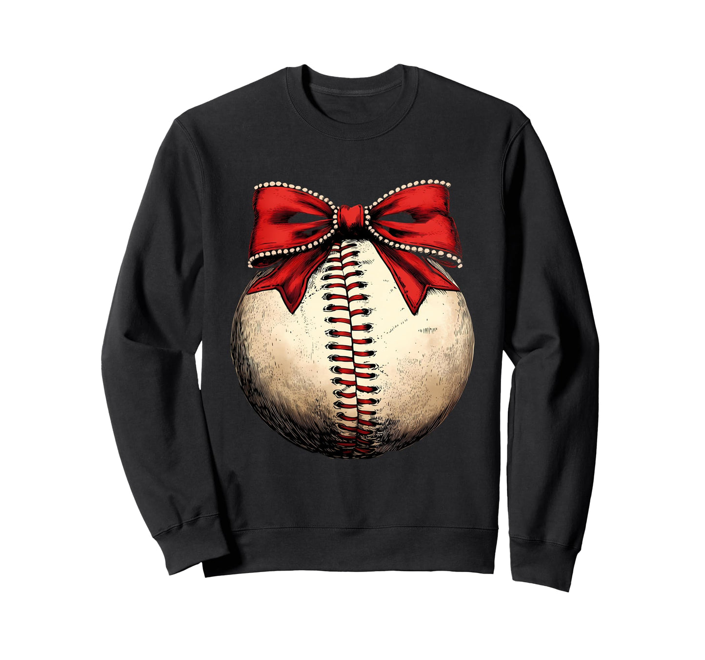 Baseball Coquette Bow Baseball Mom Sweatshirt - Trendy Graphic for Adults - T-Shirt, Sweatshirt, Hoodie