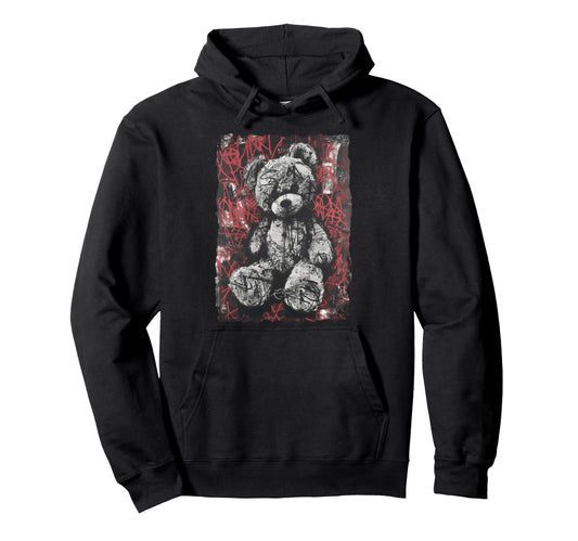 Aesthetic Streetwear Teddy Bear Hoodie - Fun Novelty Design for Adults - T-Shirt, Sweatshirt, Hoodie