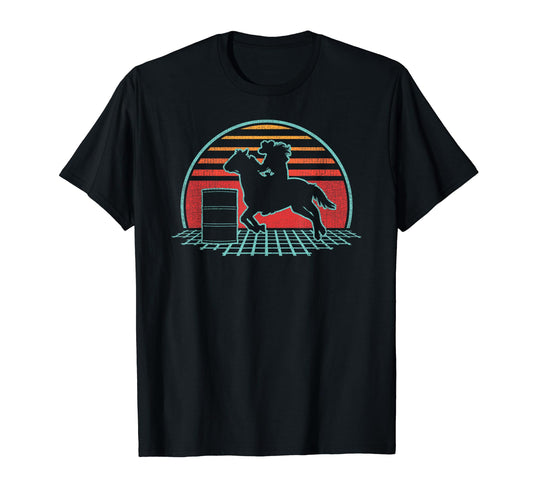 Barrel Racing 80S Western Cowgirl Gift T-Shirt - Minimalist Print Men Women - T-Shirt, Sweatshirt, Hoodie