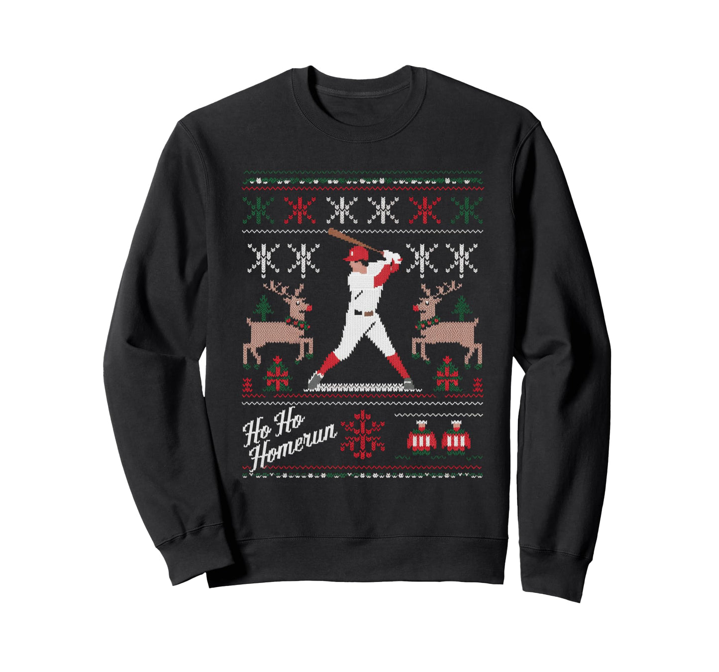 Baseball Softball Ho Ho Homerun Sweatshirt - Streetwear Style for Adults - T-Shirt, Sweatshirt, Hoodie