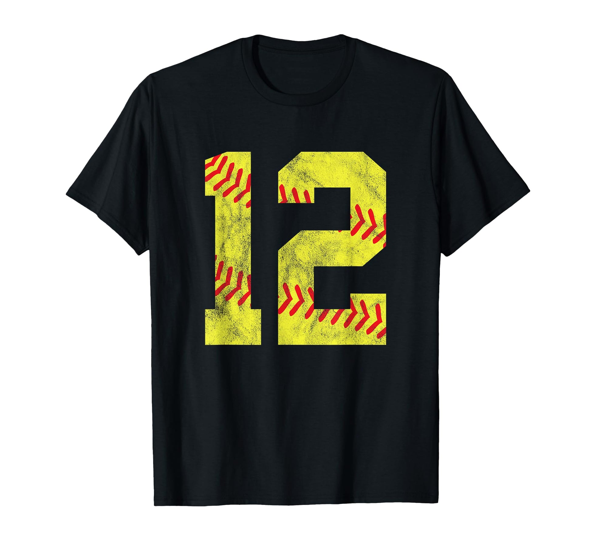 Softball Number 12 Twelve 12Th T-Shirt - Casual Everyday Wear Unisex - T-Shirt, Sweatshirt, Hoodie