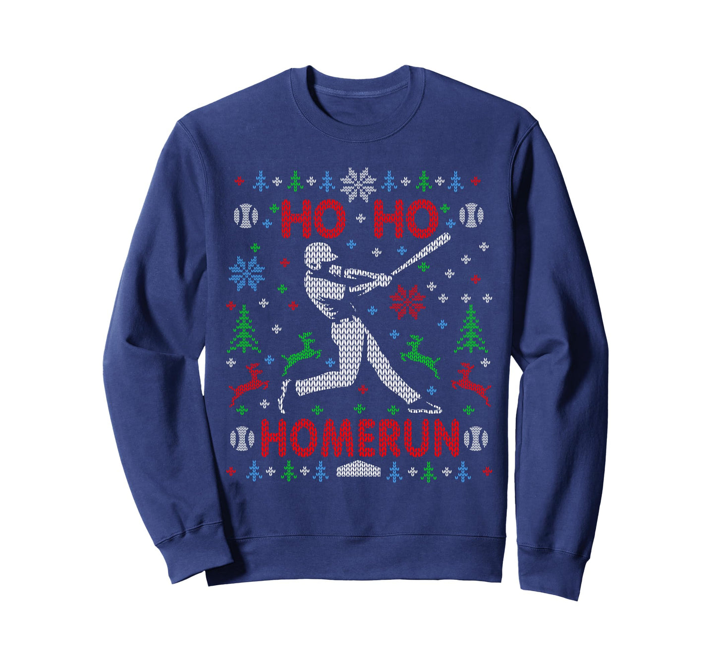 Ho Ho Homerun Baseball Ugly Party Sweatshirt - Custom Art Print Unisex - T-Shirt, Sweatshirt, Hoodie