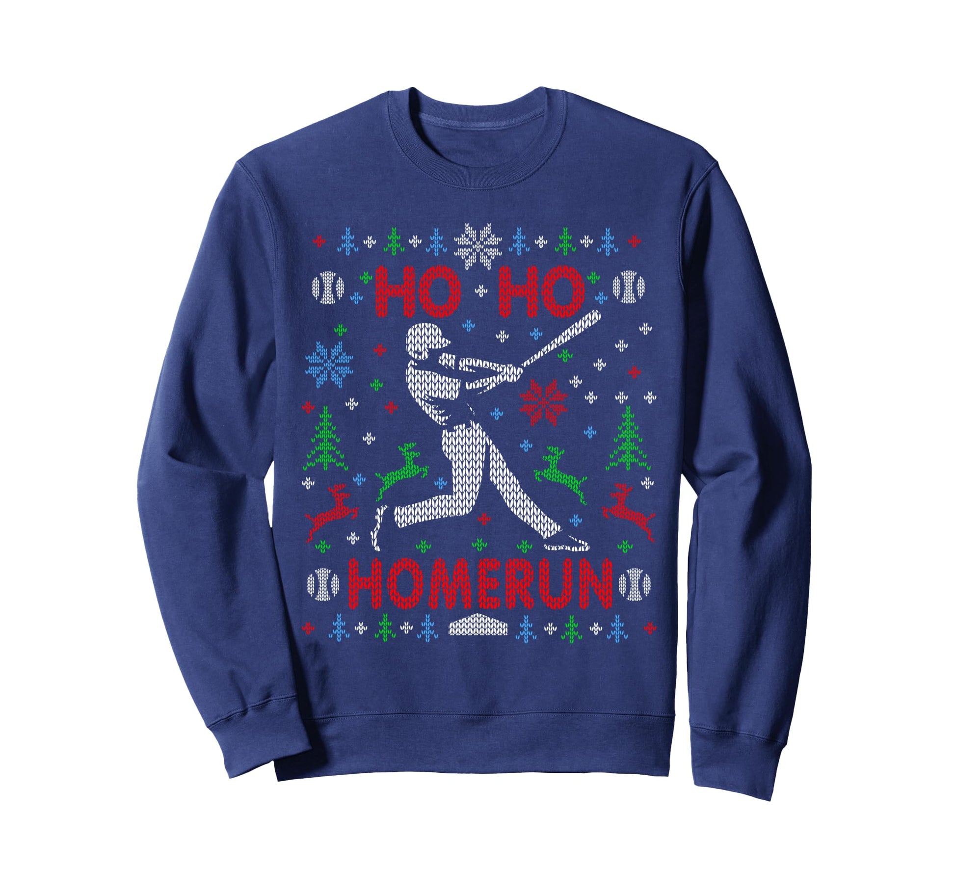 Ho Ho Homerun Baseball Ugly Party Sweatshirt - Custom Art Print Unisex - T-Shirt, Sweatshirt, Hoodie