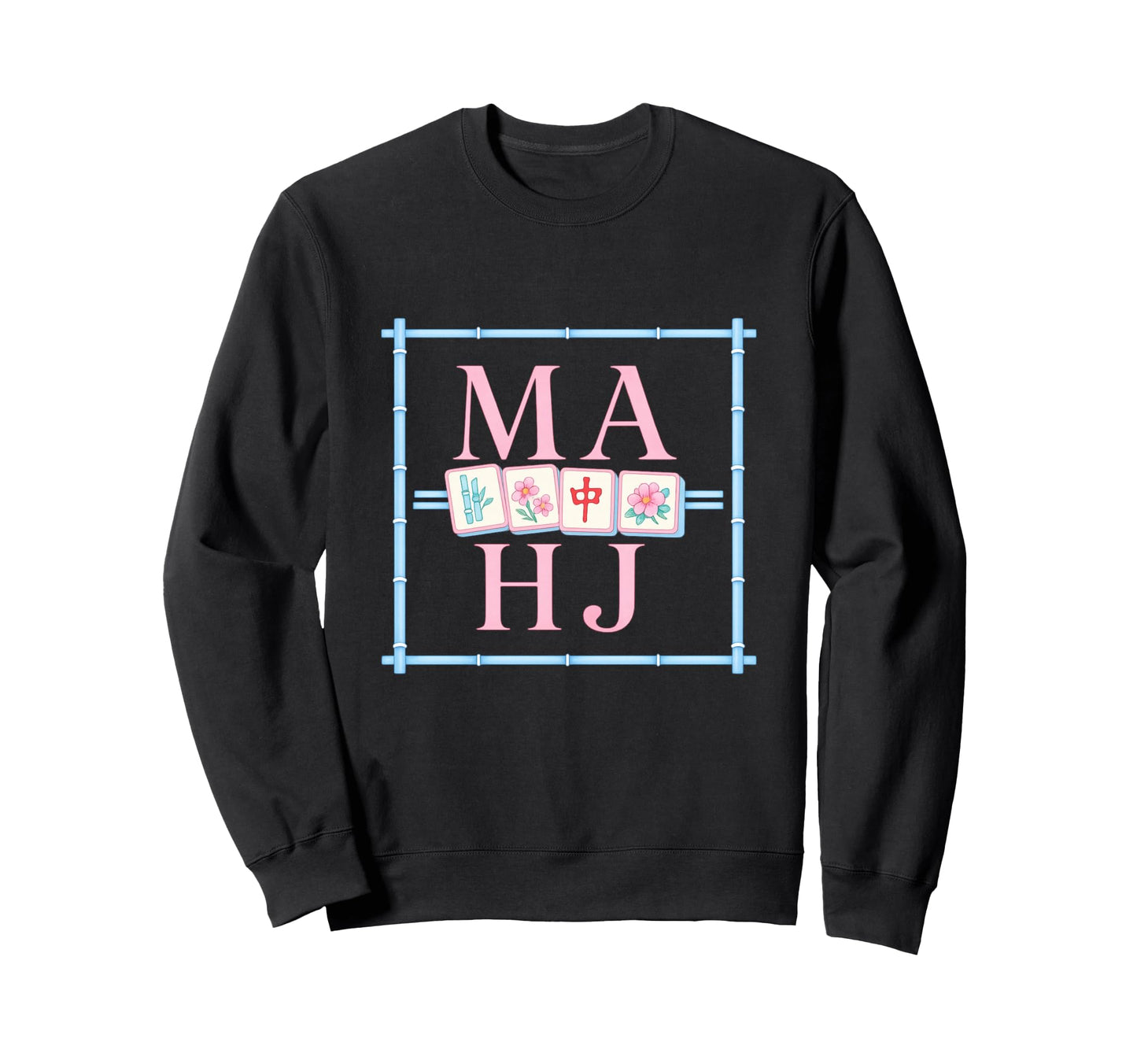 Mahj Mahjong Game Preppy Night Pastel Sweatshirt - Graphic Print Unisex - T-Shirt, Sweatshirt, Hoodie
