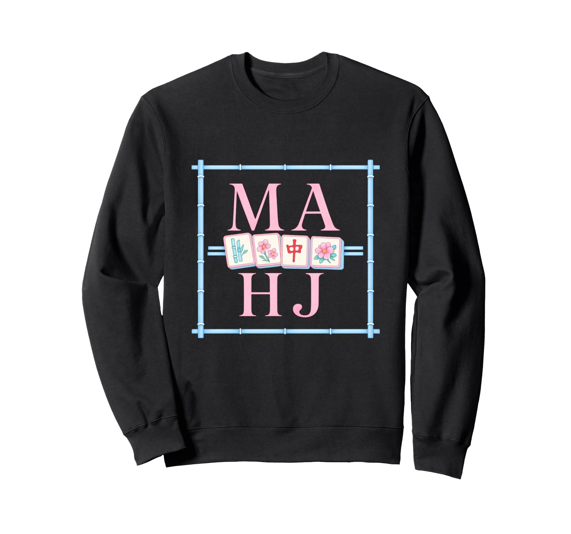 Mahj Mahjong Game Preppy Night Pastel Sweatshirt - Graphic Print Unisex - T-Shirt, Sweatshirt, Hoodie