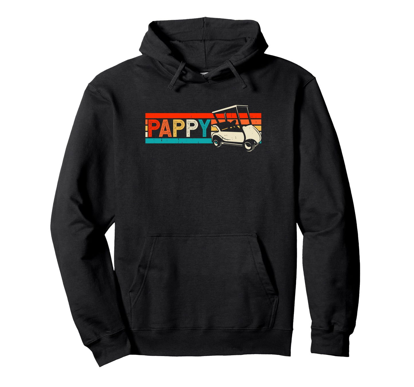 Funny Pappy Golf Lover Sunset Striped Hoodie - Trendy Graphic Unisex - T-Shirt, Sweatshirt, Hoodie