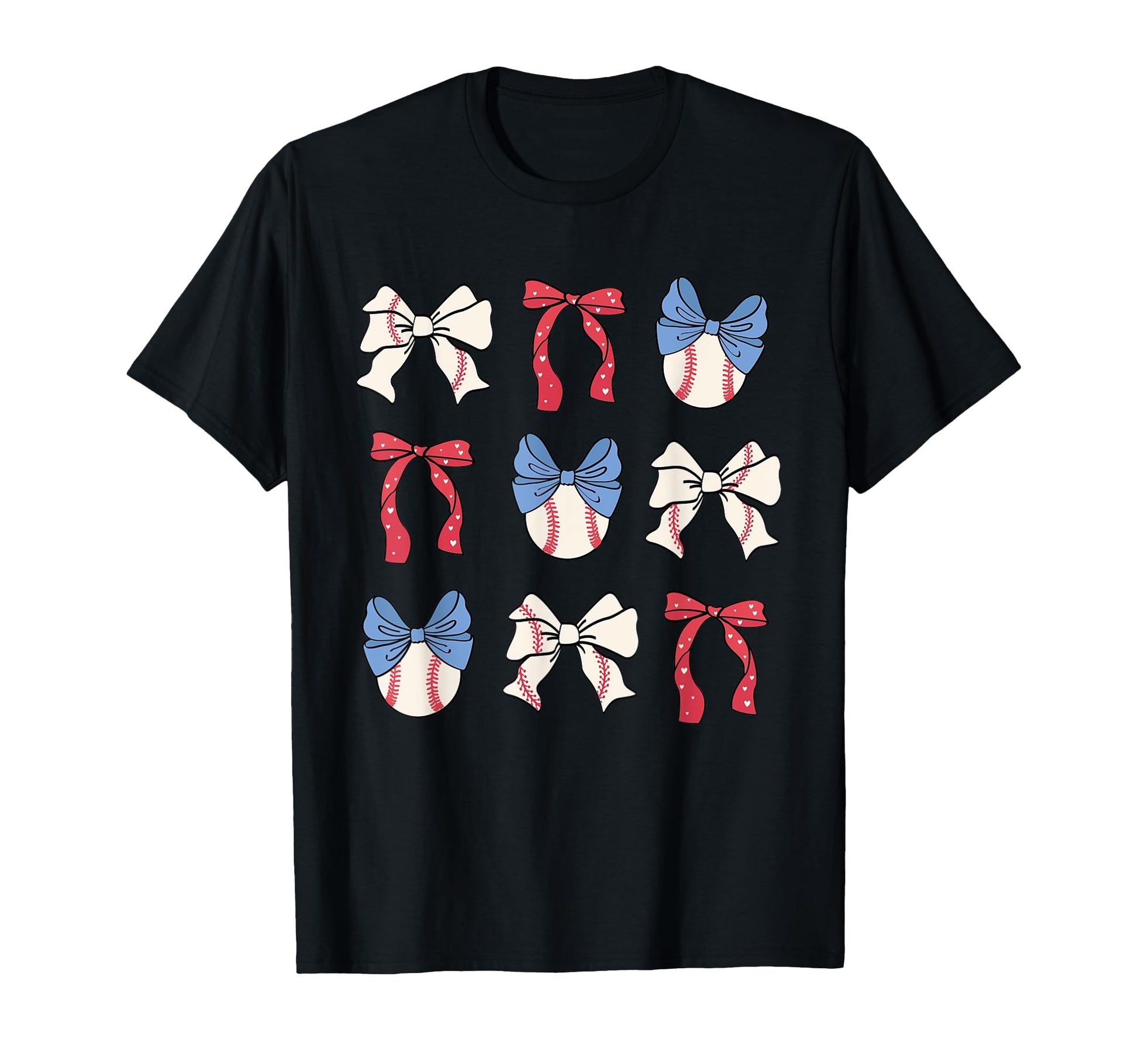 Baseball Bow Trendy Sports Aesthetic T-Shirt - Novelty Apparel for Adults - T-Shirt, Sweatshirt, Hoodie
