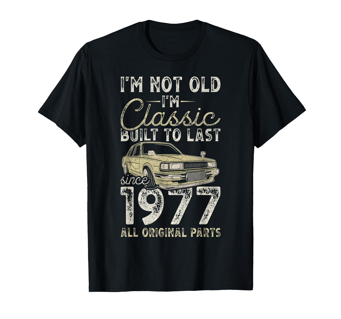 49Th Birthday Since 1977 Car 49 Year T-Shirt - Trendy Graphic for Adults - T-Shirt, Sweatshirt, Hoodie