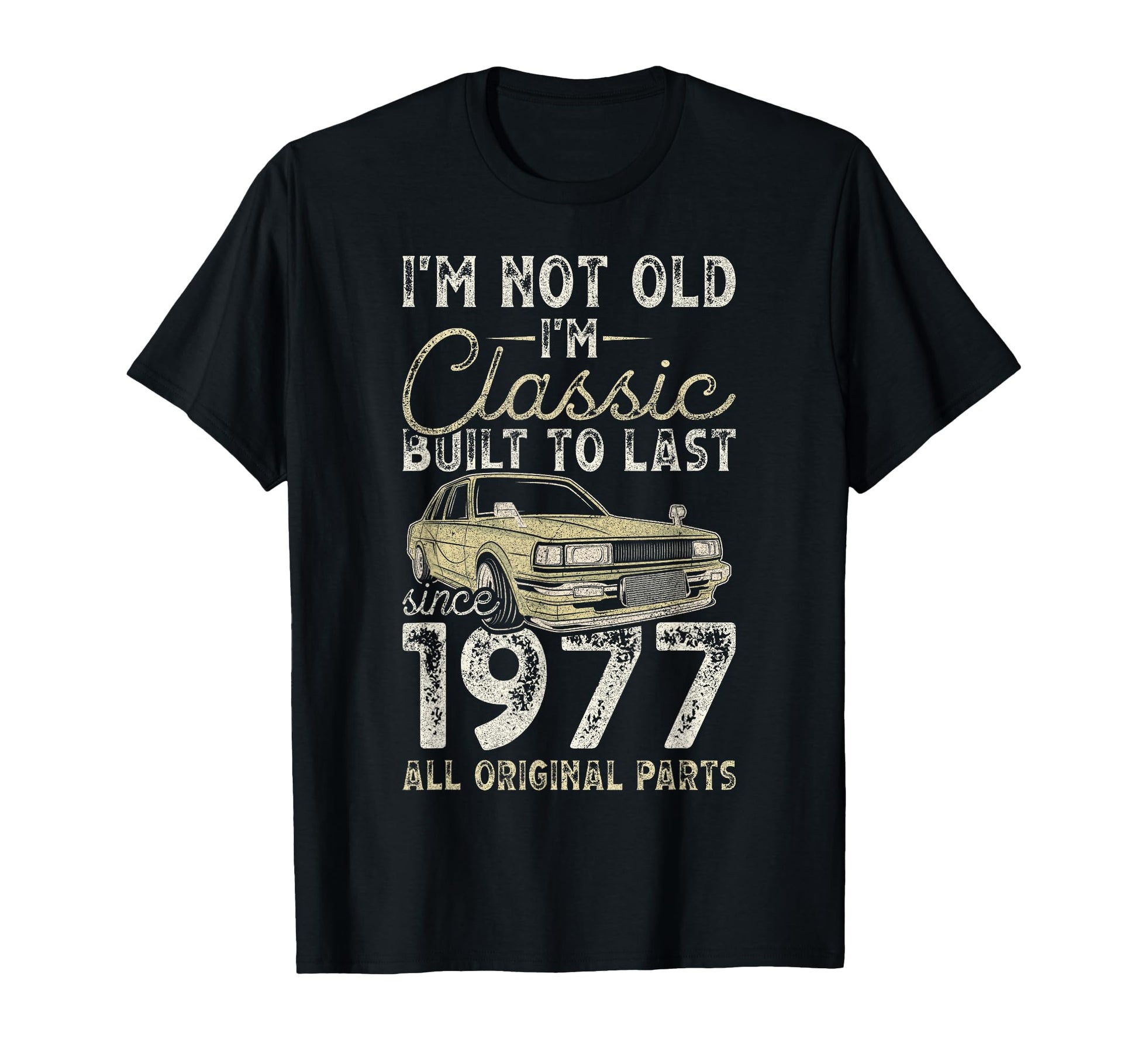 49Th Birthday Since 1977 Car 49 Year T-Shirt - Trendy Graphic for Adults - T-Shirt, Sweatshirt, Hoodie