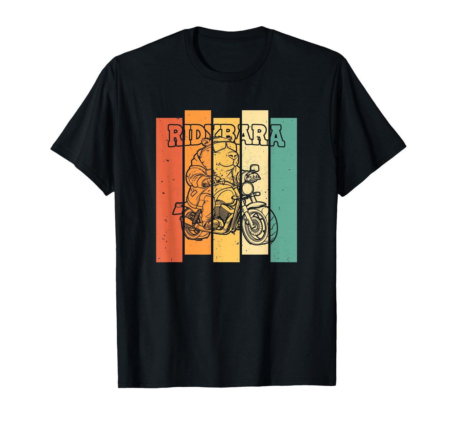 Ridybara Motorcycle Motorcyclist Capybara T-Shirt - Trendy Graphic Unisex - T-Shirt, Sweatshirt, Hoodie
