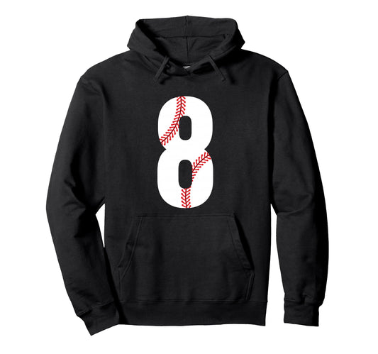 8Th Birthday Baseball 8 Year Old Gift Hoodie - Aesthetic Graphic Unisex - T-Shirt, Sweatshirt, Hoodie