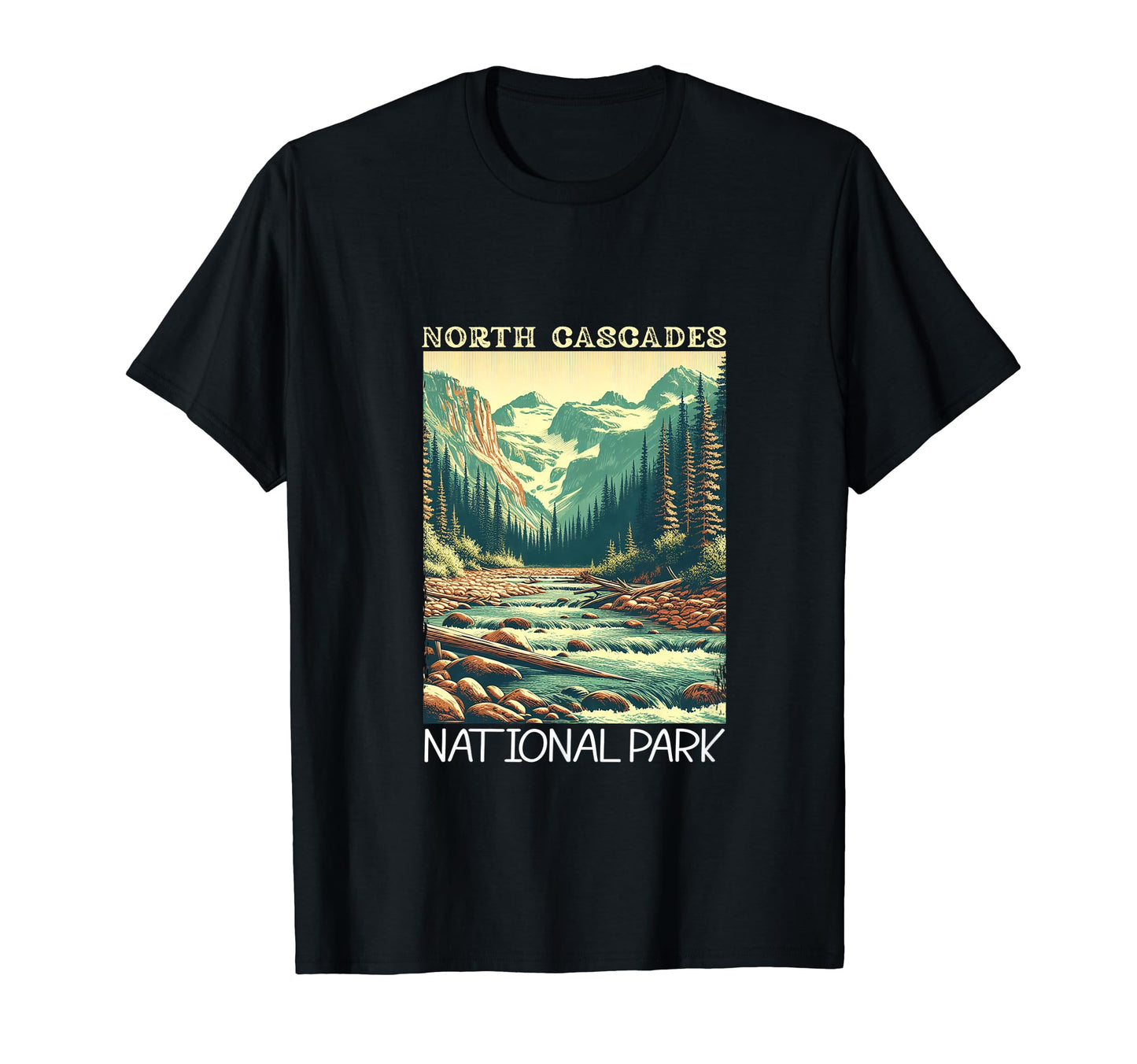 North Cascades National Park Hiking T-Shirt - Graphic Print Men Women - T-Shirt, Sweatshirt, Hoodie
