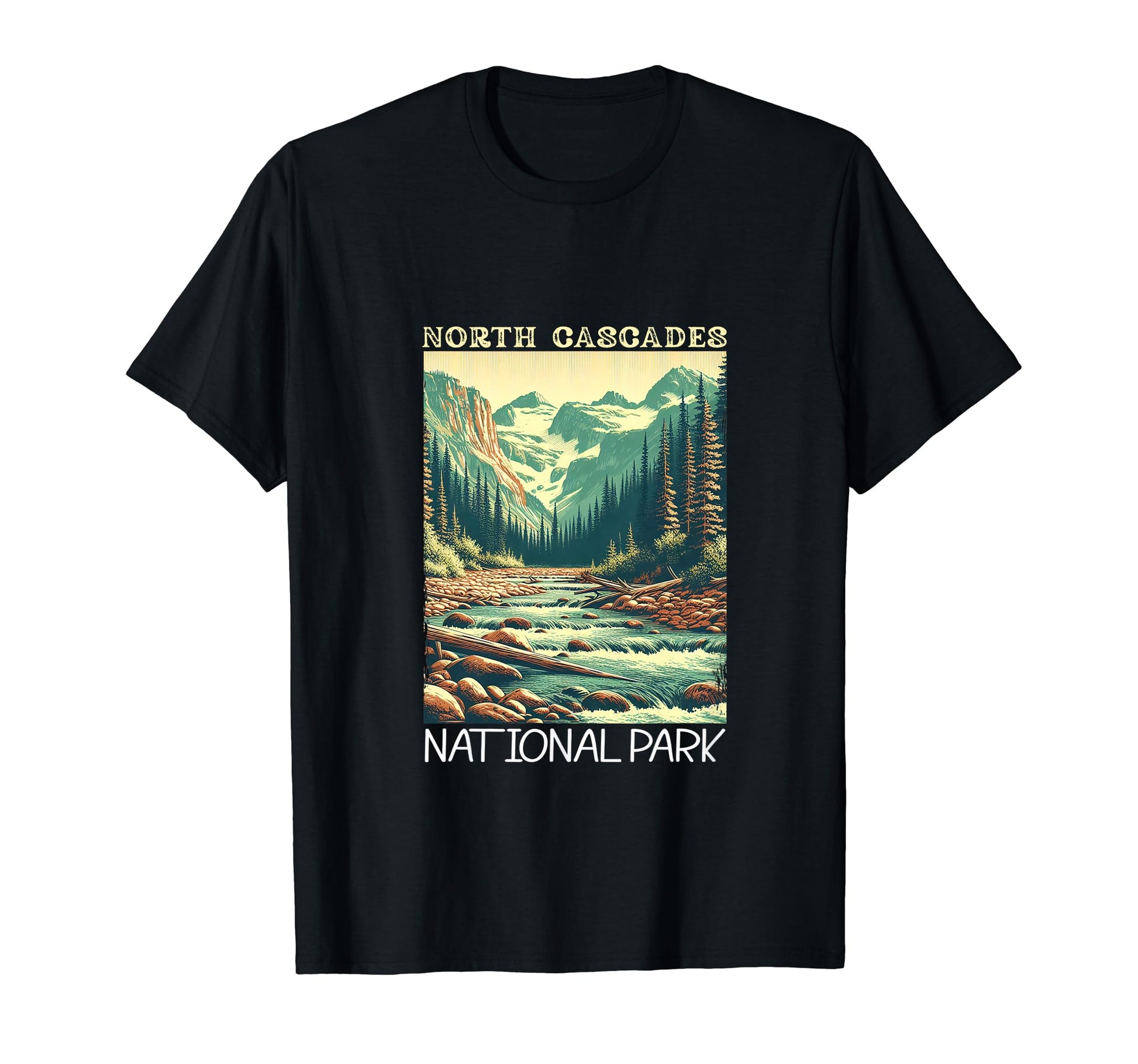 North Cascades National Park Hiking T-Shirt - Graphic Print Men Women - T-Shirt, Sweatshirt, Hoodie
