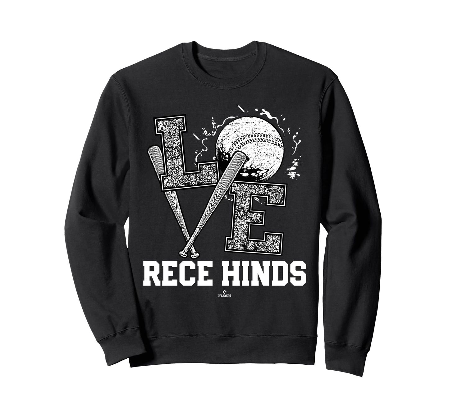 Distressed Baseball Love Rece Hinds Sweatshirt - Novelty Apparel Unisex - T-Shirt, Sweatshirt, Hoodie