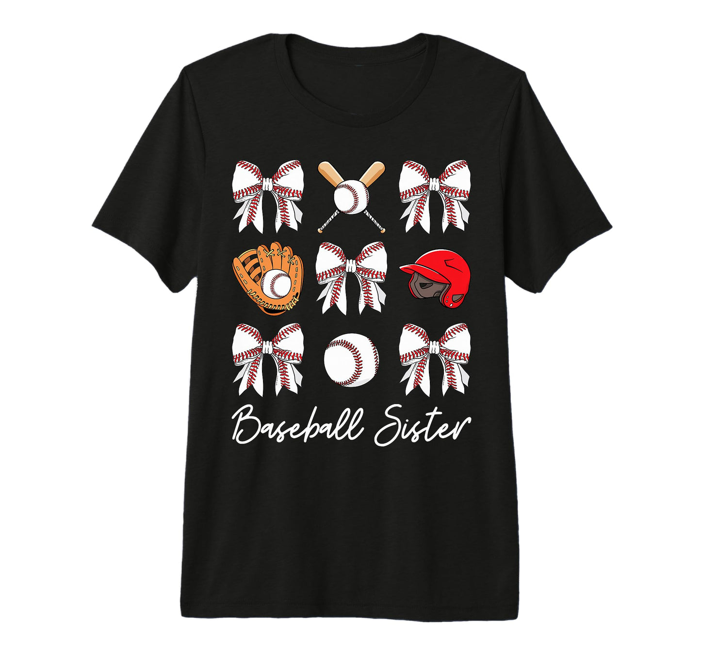 Baseball Sister Coquette Bow Sport T-Shirt - Aesthetic Graphic for Adults - T-Shirt, Sweatshirt, Hoodie