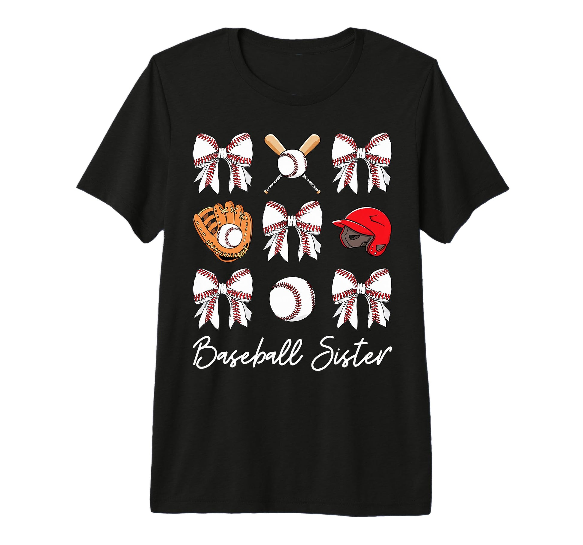 Baseball Sister Coquette Bow Sport T-Shirt - Aesthetic Graphic for Adults - T-Shirt, Sweatshirt, Hoodie
