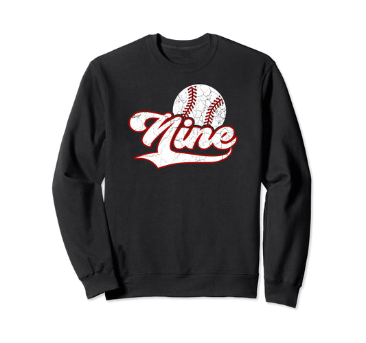 9Th Birthday Party Baseball 9 Year Sweatshirt - Unique Graphic Men Women - T-Shirt, Sweatshirt, Hoodie