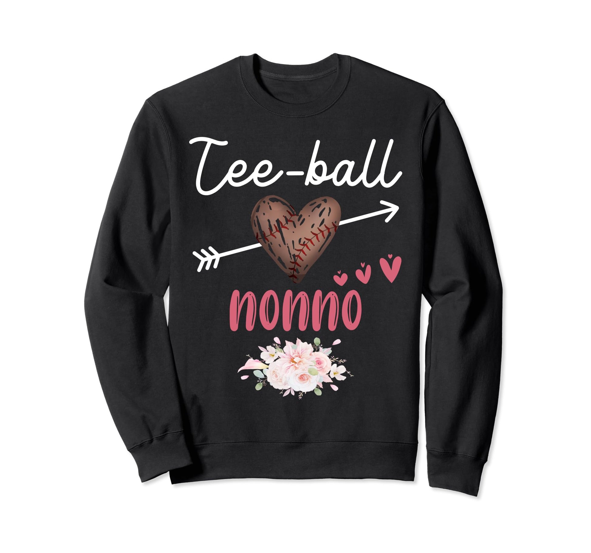 Ball Nonno Heart Baseball Family Mother Sweatshirt - Unique Graphic Unisex - T-Shirt, Sweatshirt, Hoodie