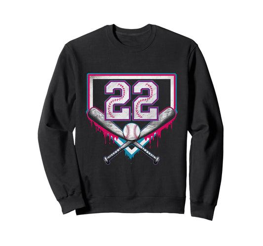 22Th Birthday Baseball Home Ice Sweatshirt - Streetwear Style for Adults - T-Shirt, Sweatshirt, Hoodie
