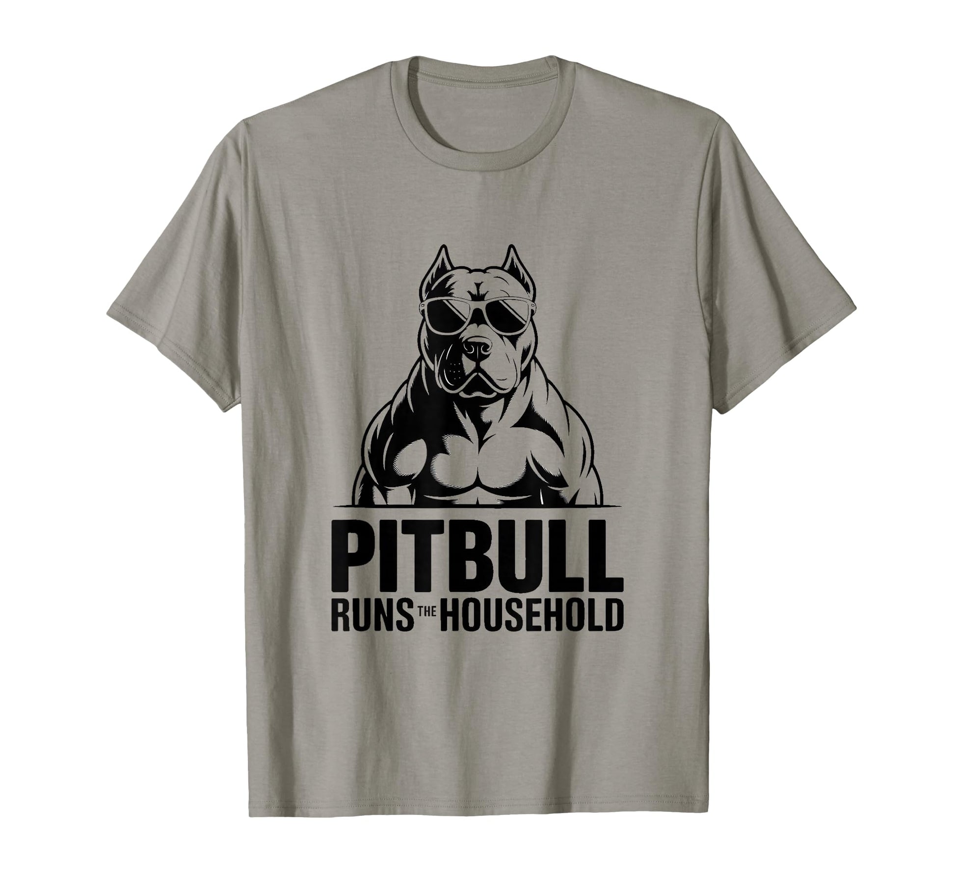 Muscular Pitbull Runs Household T-Shirt - Trendy Graphic Unisex - T-Shirt, Sweatshirt, Hoodie