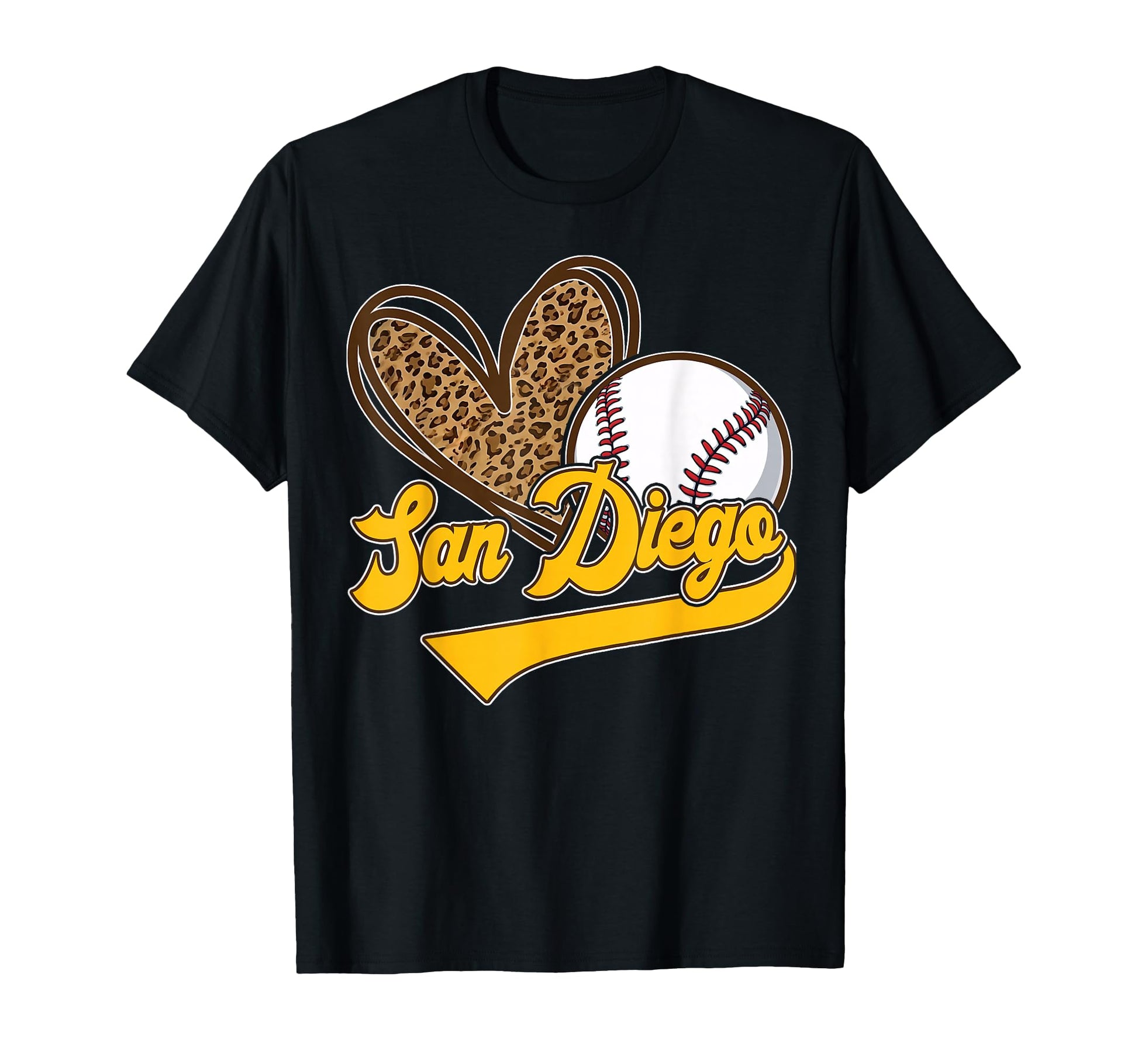 San Diego Baseball Lovers Leopard T-Shirt - Unique Graphic for Adults - T-Shirt, Sweatshirt, Hoodie
