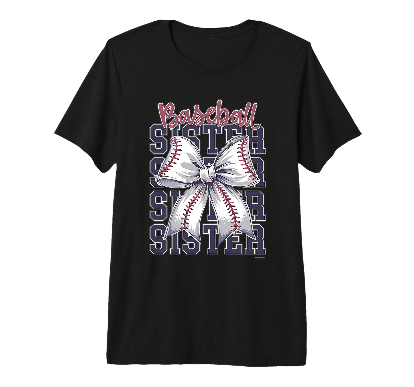 Baseball Sister Coquette Bow Tri T-Shirt - Casual Everyday Wear Unisex - T-Shirt, Sweatshirt, Hoodie