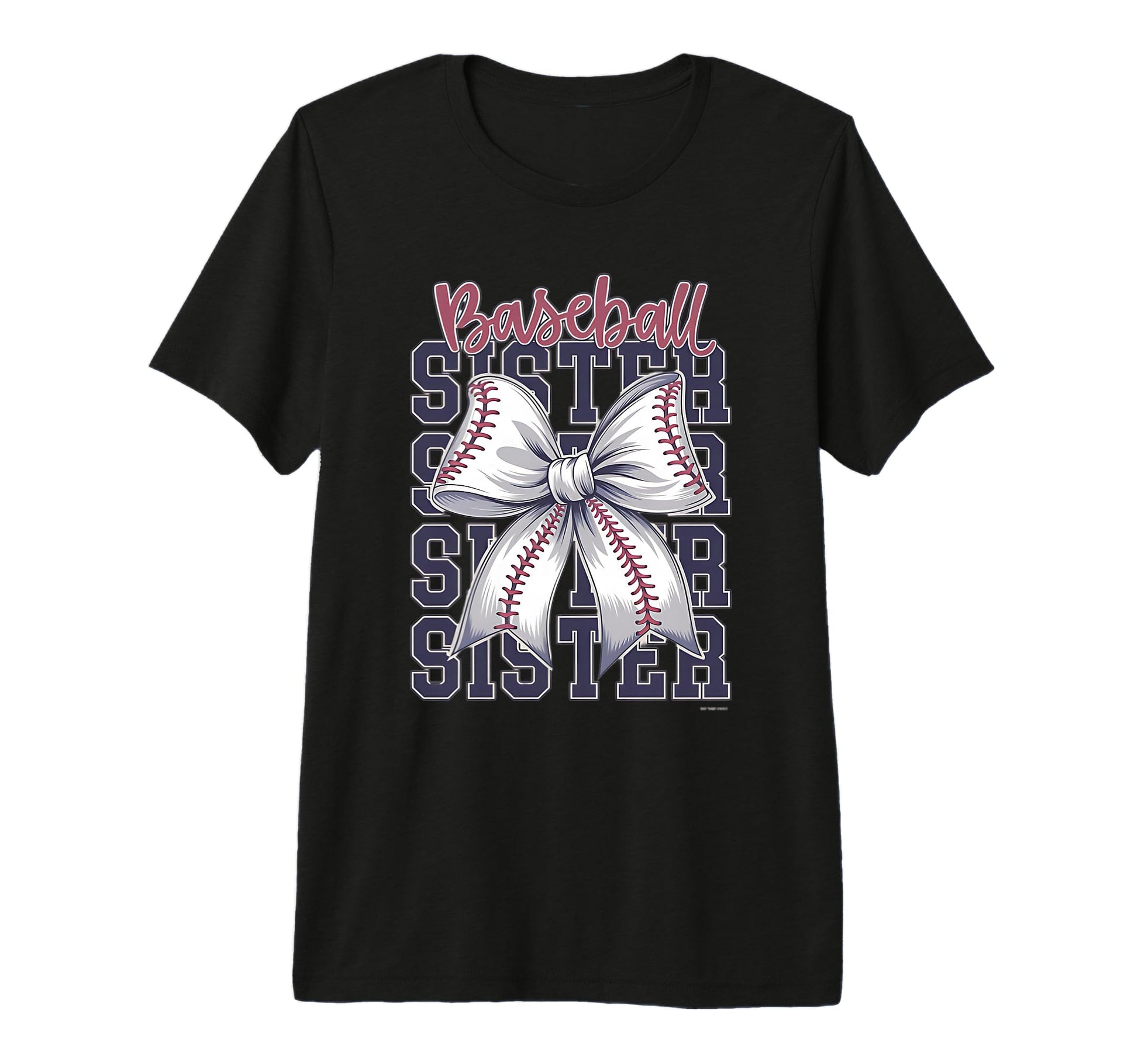Baseball Sister Coquette Bow Tri T-Shirt - Casual Everyday Wear Unisex - T-Shirt, Sweatshirt, Hoodie