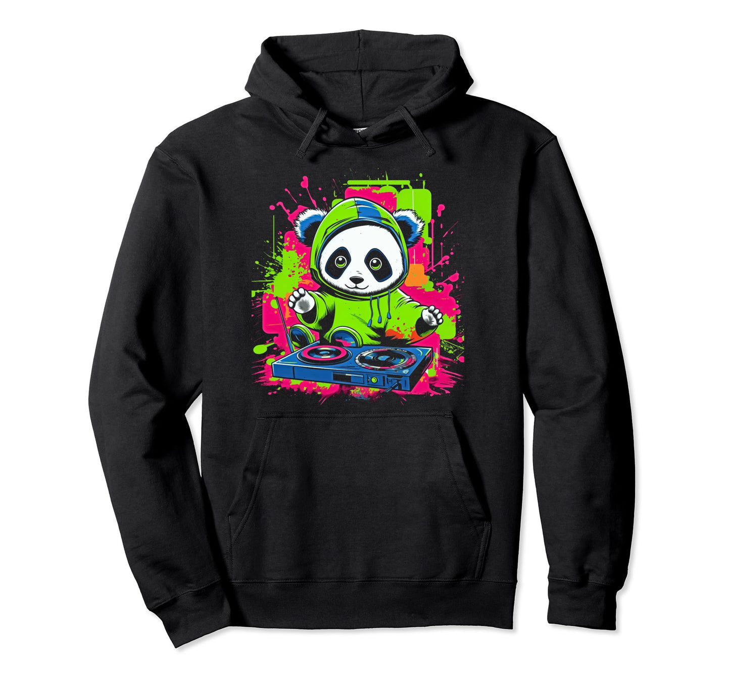Kawaii Panda Dj Japanese Edm Y2K Hoodie - Graphic Print for Adults - T-Shirt, Sweatshirt, Hoodie