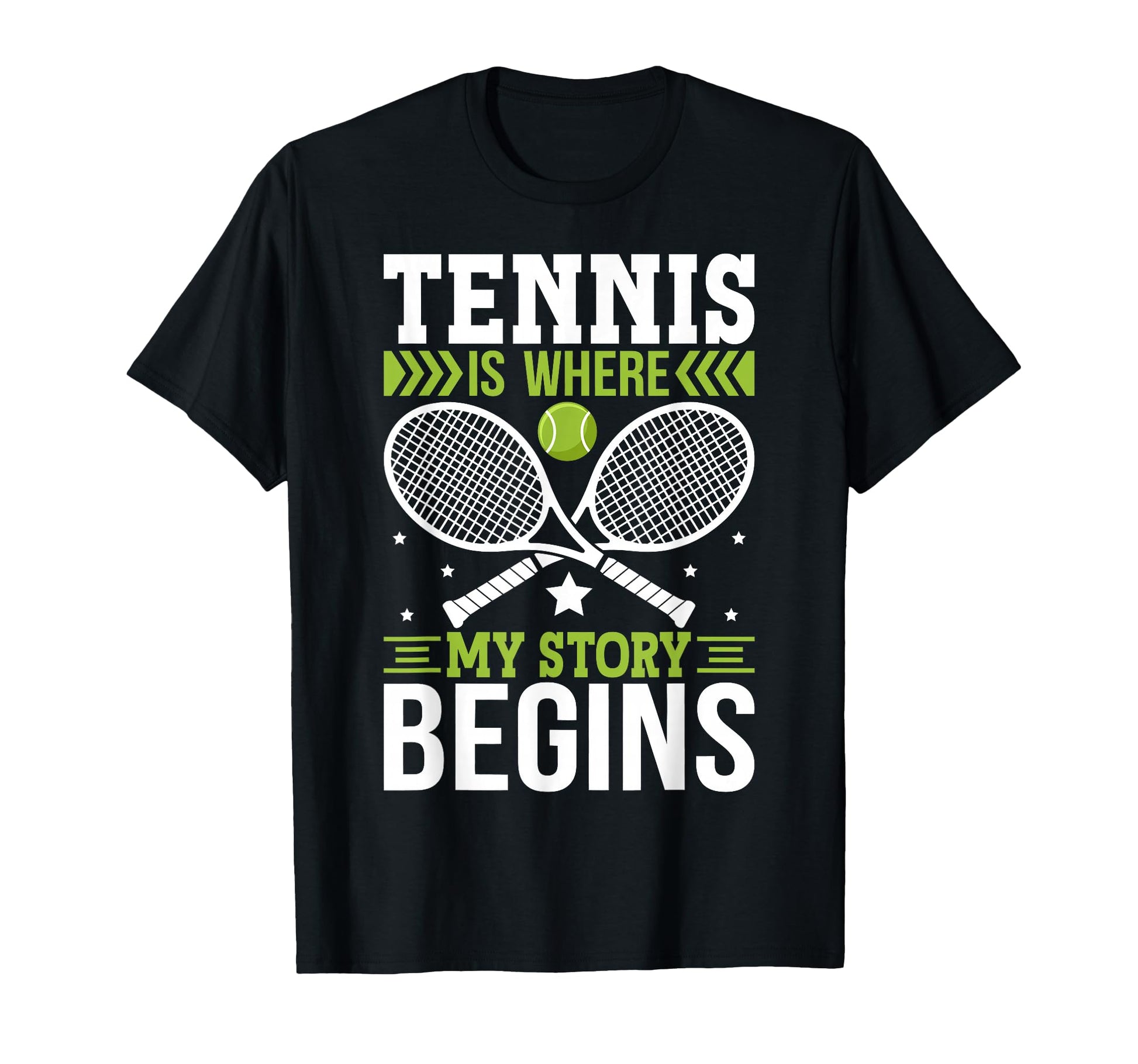 Tennis Story Begins Player Court Match T-Shirt - Novelty Apparel Unisex - T-Shirt, Sweatshirt, Hoodie
