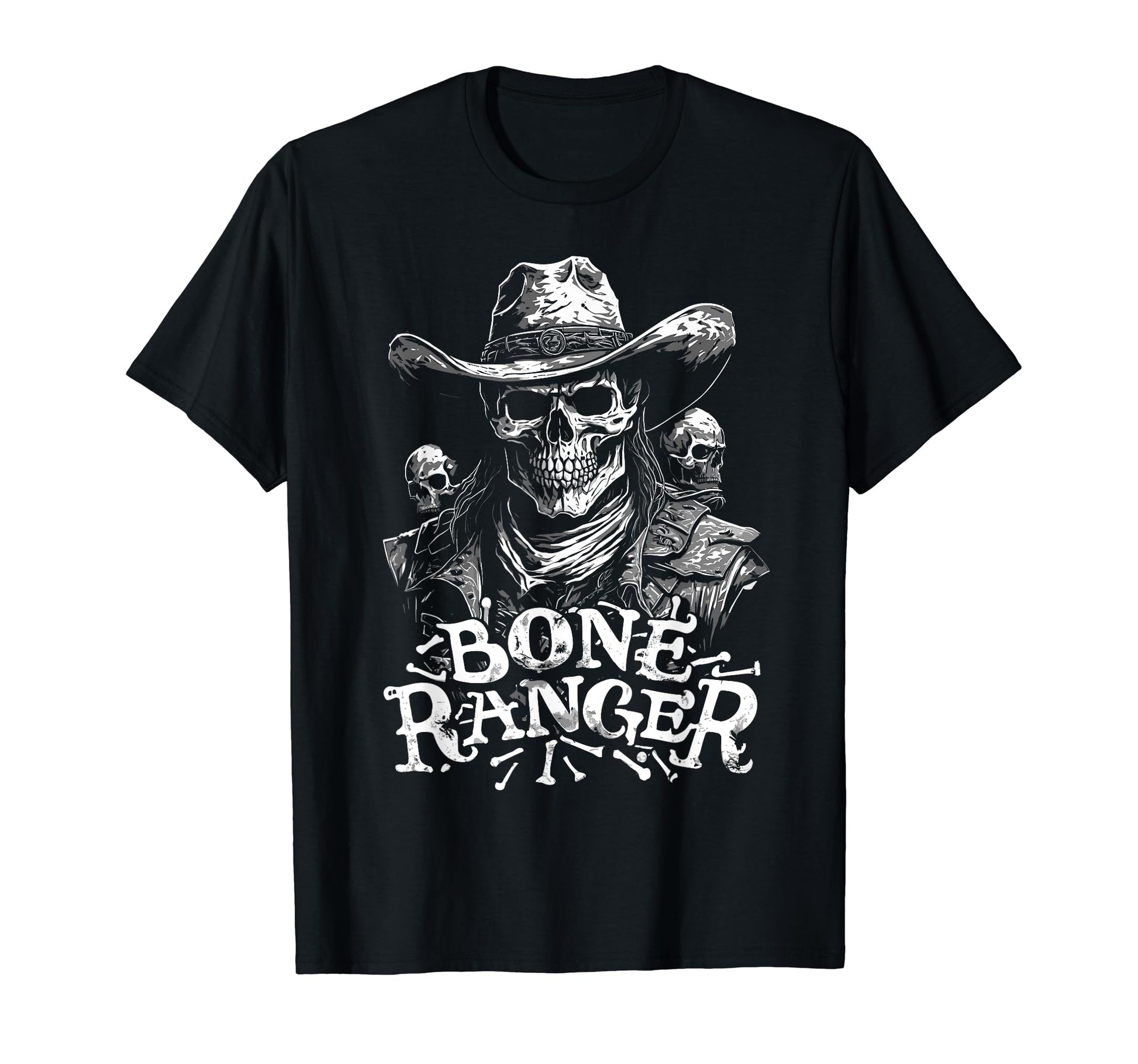Funny Cowboy Skeleton Halloween T-Shirt - Fun Novelty Design Men Women - T-Shirt, Sweatshirt, Hoodie
