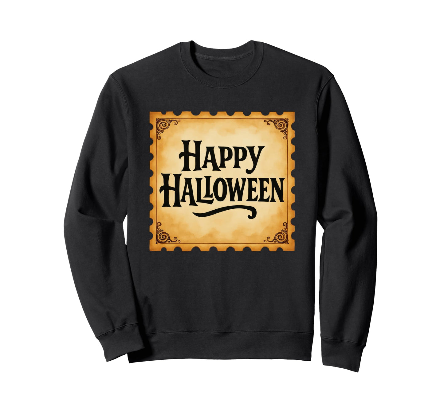 Happy Halloween Typography Sweatshirt - Aesthetic Graphic Men Women - T-Shirt, Sweatshirt, Hoodie