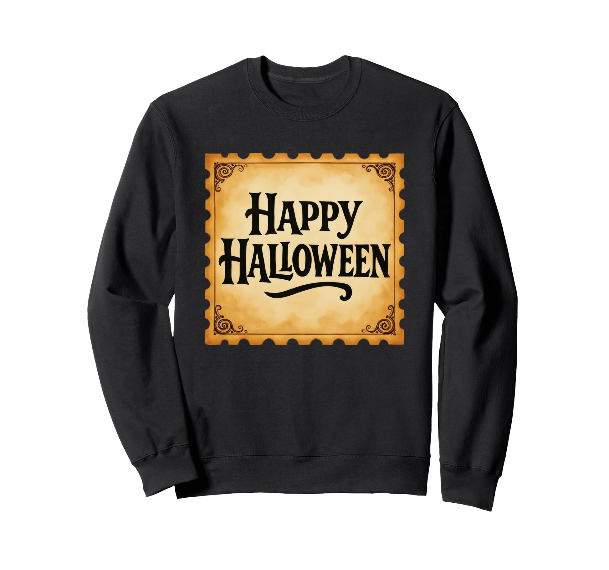 Happy Halloween Typography Sweatshirt - Aesthetic Graphic Men Women - T-Shirt, Sweatshirt, Hoodie