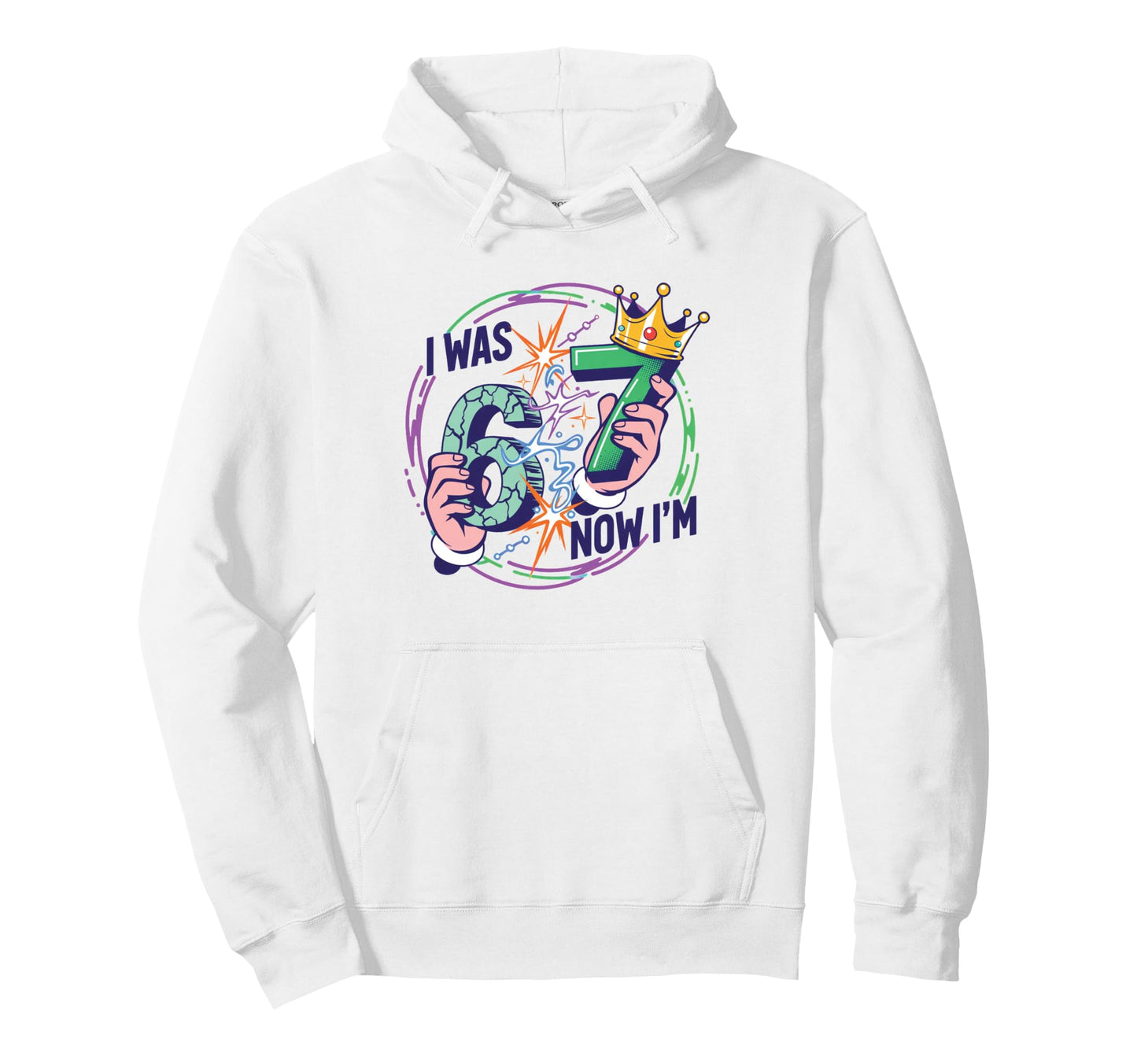 I Was 6 Now Im 7 7Th Birthday 6 7 Hoodie - Novelty Apparel Men Women - T-Shirt, Sweatshirt, Hoodie