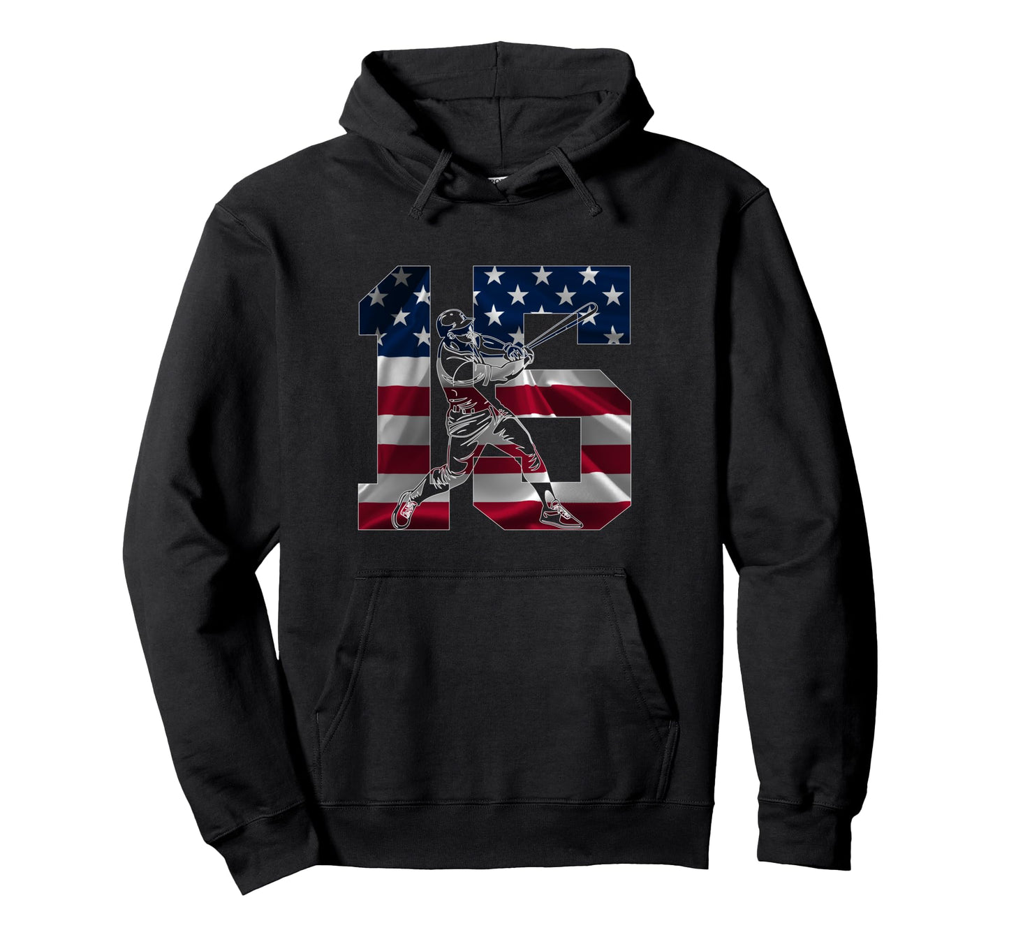 Number 15 Years Baseball 15Th Birthday Hoodie - Trendy Graphic for Adults - T-Shirt, Sweatshirt, Hoodie