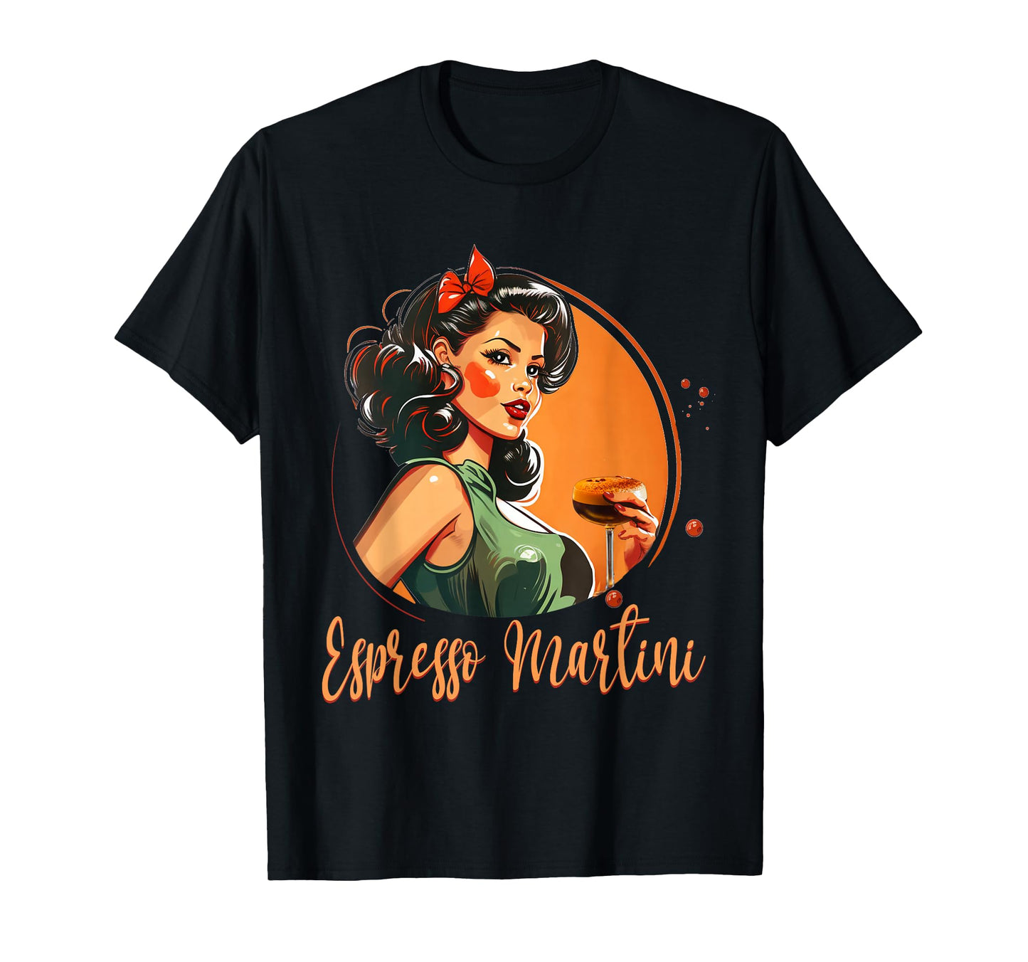 Pin Up 50S Espresso Martini T-Shirt - Custom Art Print Unisex - T-Shirt, Sweatshirt, Hoodie
