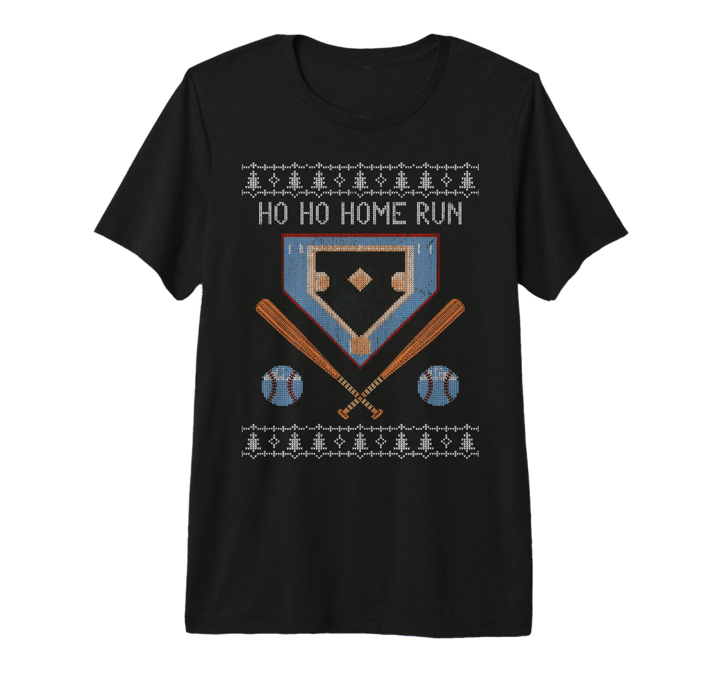 Ho Ho Home Run Funny Baseball Lover Ugly T-Shirt - Graphic Print Men Women - T-Shirt, Sweatshirt, Hoodie