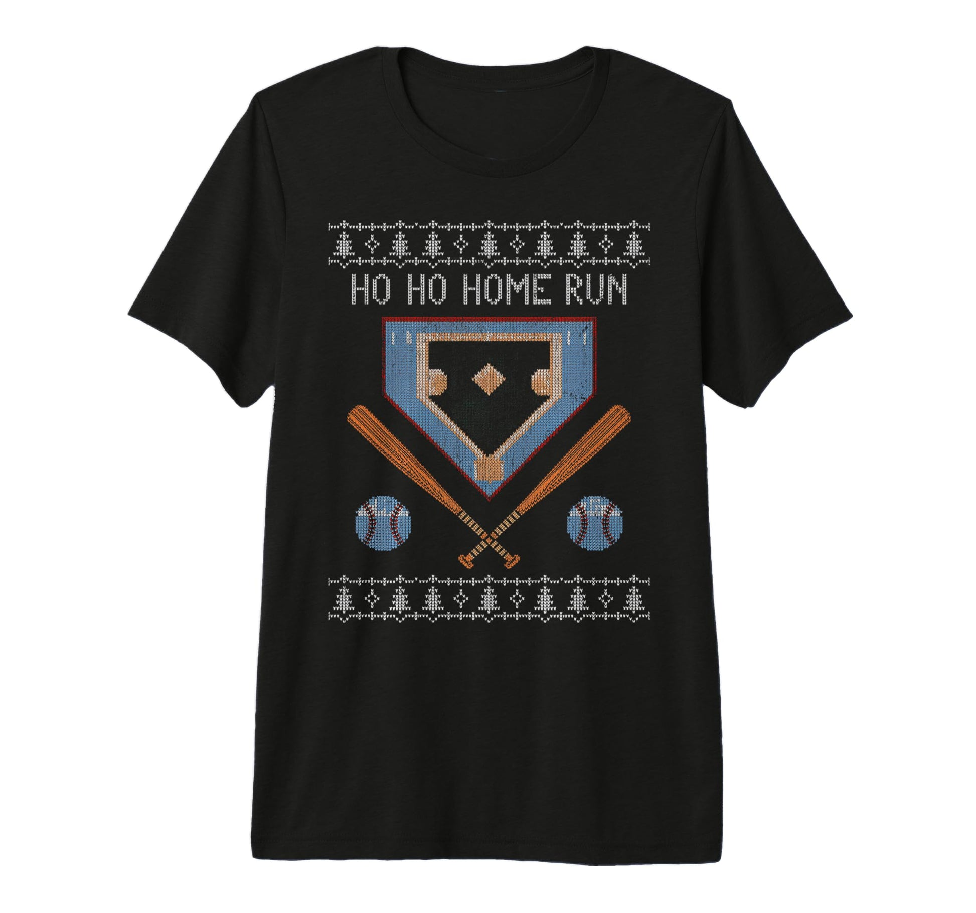 Ho Ho Home Run Funny Baseball Lover Ugly T-Shirt - Graphic Print Men Women - T-Shirt, Sweatshirt, Hoodie