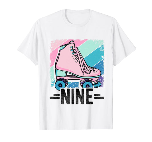 9Th Birthday Roller Skating Skater T-Shirt - Custom Art Print Men Women - T-Shirt, Sweatshirt, Hoodie