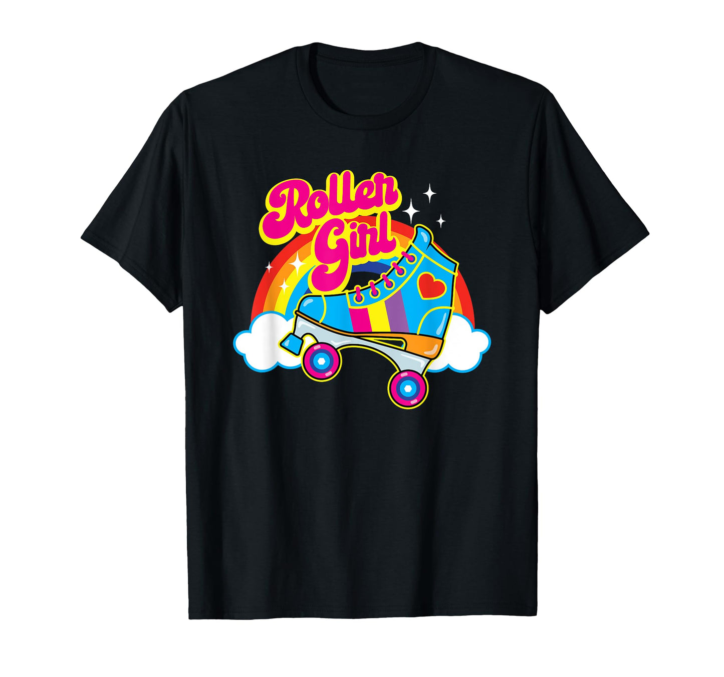 70S Roller Skate Heart And Colorful T-Shirt - Custom Art Print for Adults - T-Shirt, Sweatshirt, Hoodie