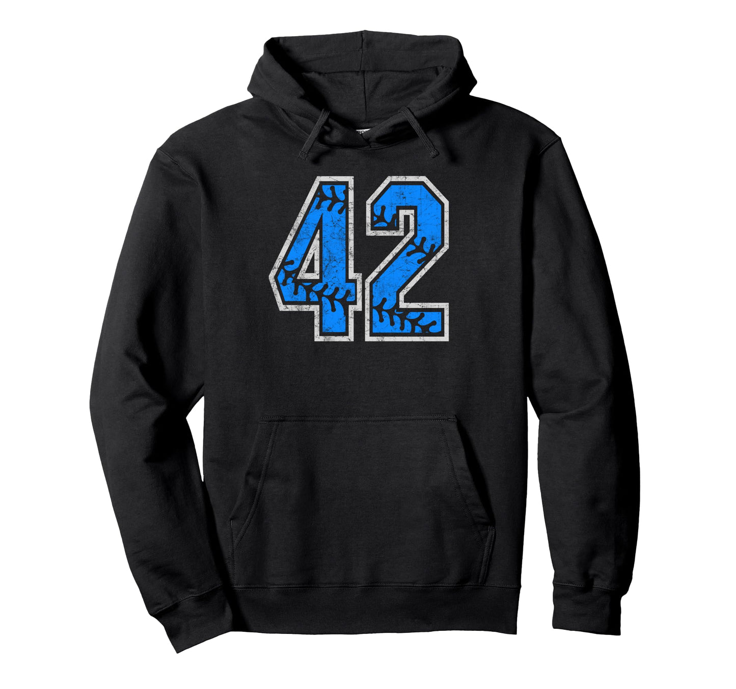 Number 42 42 Jersey Baseball Laces Hoodie - Fun Novelty Design Men Women - T-Shirt, Sweatshirt, Hoodie