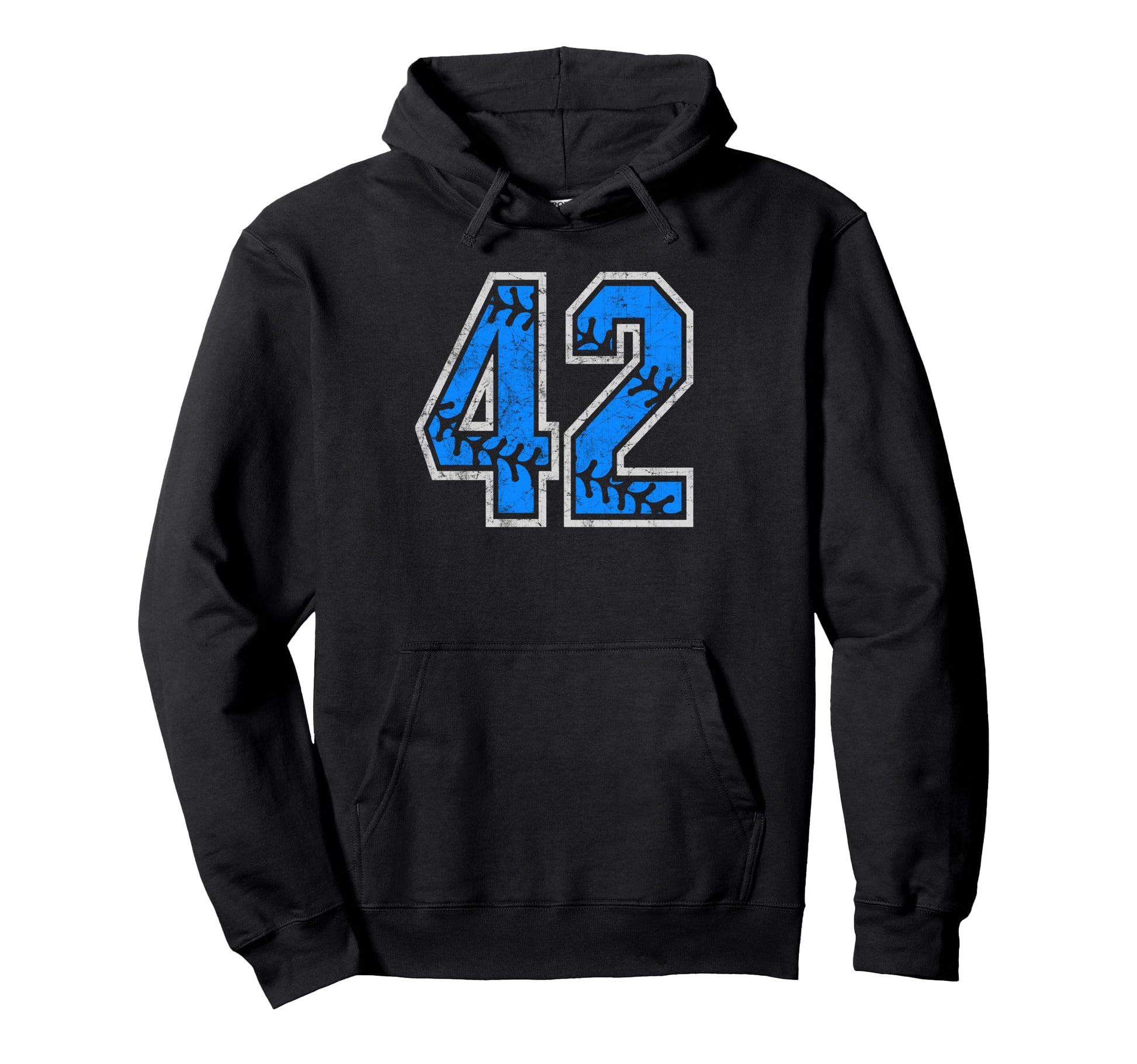 Number 42 42 Jersey Baseball Laces Hoodie - Fun Novelty Design Men Women - T-Shirt, Sweatshirt, Hoodie