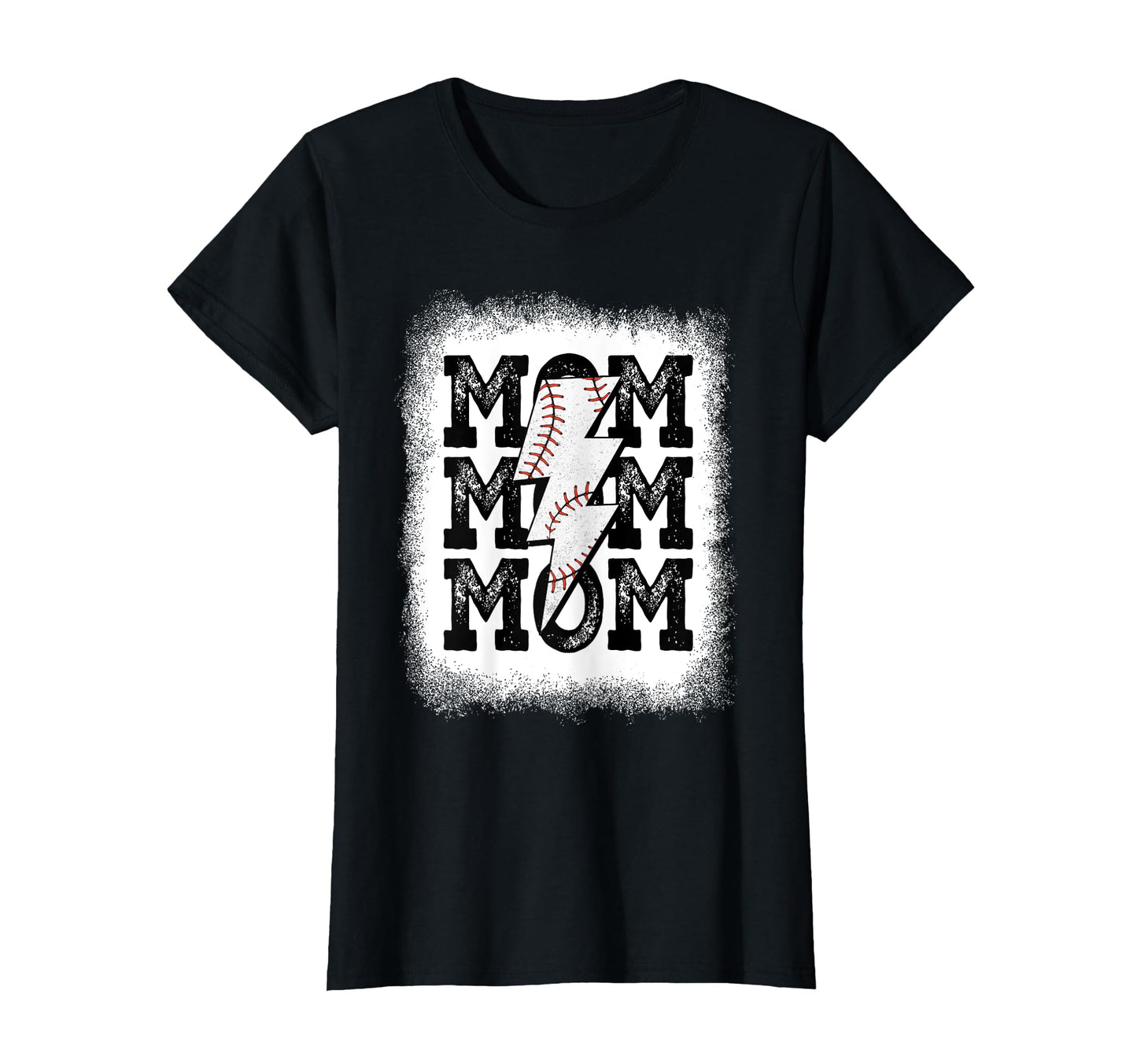 Baseball Mama Distressed Lightning Bolt T-Shirt - Unique Graphic Unisex - T-Shirt, Sweatshirt, Hoodie