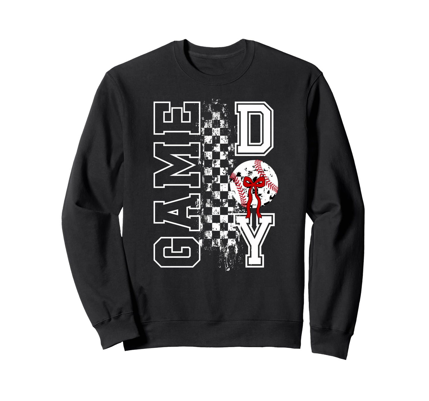 Baseball Game Day Bow Game Day Baseball Sweatshirt - Novelty Apparel Unisex - T-Shirt, Sweatshirt, Hoodie