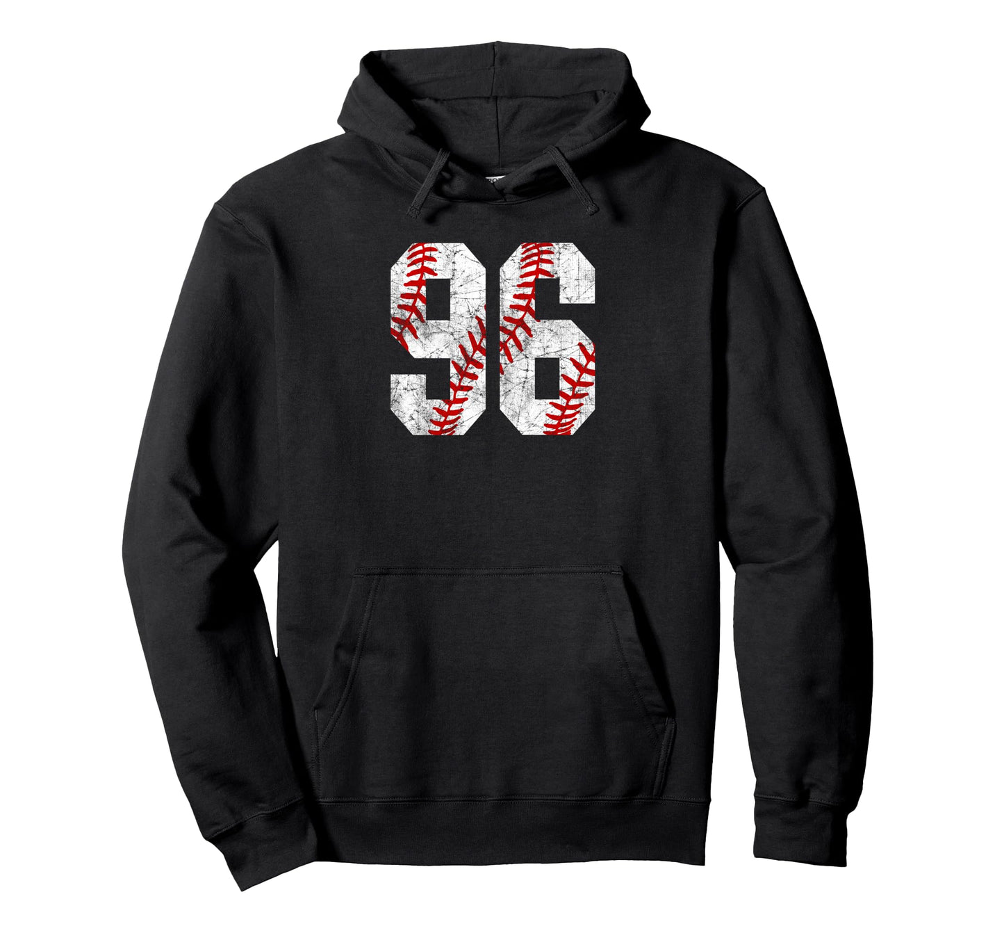 Distressed Baseball Number 96 Hoodie - Casual Everyday Wear Men Women - T-Shirt, Sweatshirt, Hoodie