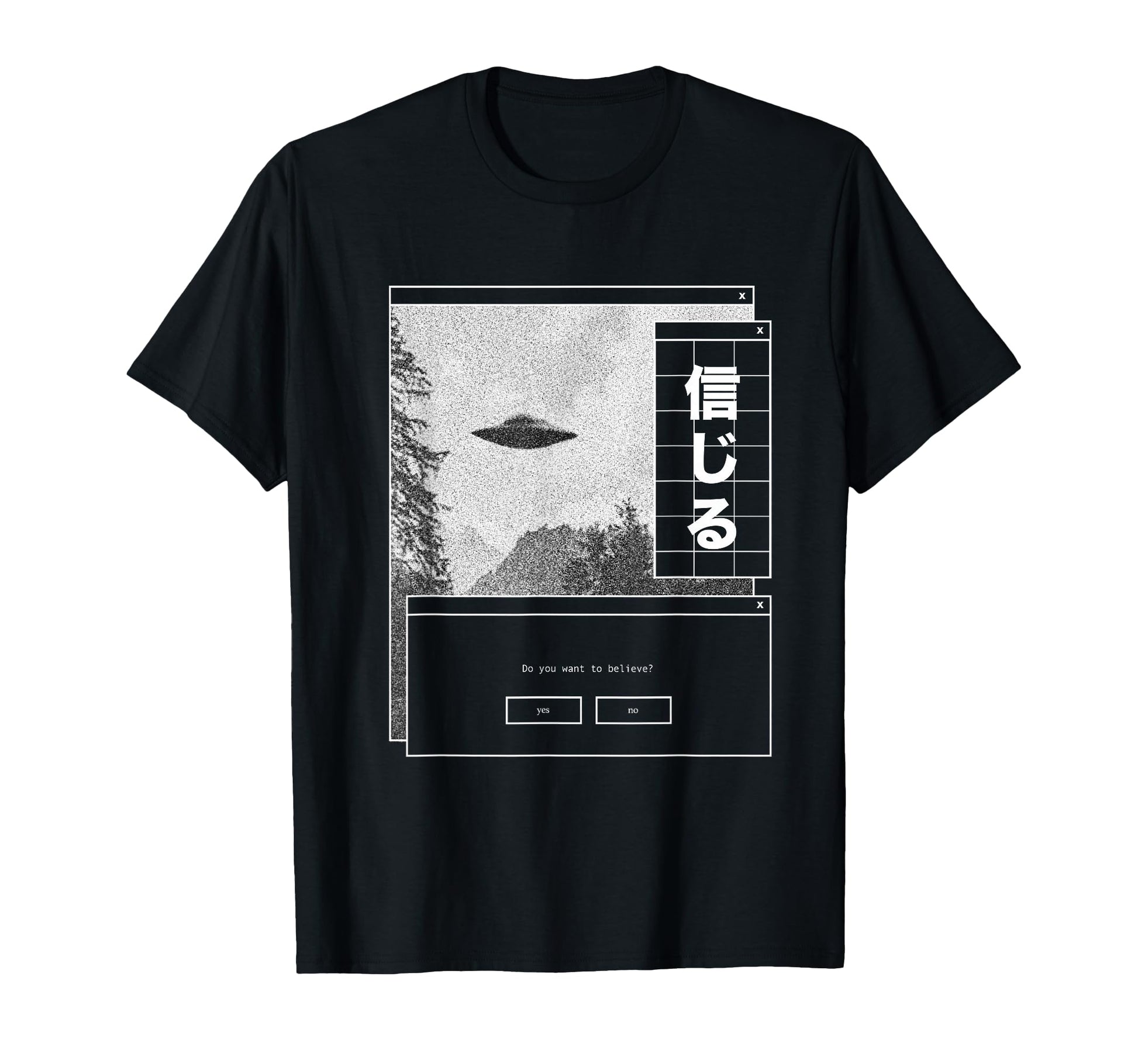 Ufo Vaporwave Aesthetic Japanese 80S T-Shirt - Graphic Print Men Women - T-Shirt, Sweatshirt, Hoodie